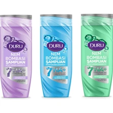 Duru Nem Bombası Şampuan 400 ml Yağlanma-Yıpranmış-Kepeğe Karşı 3 Lü Karma Paket